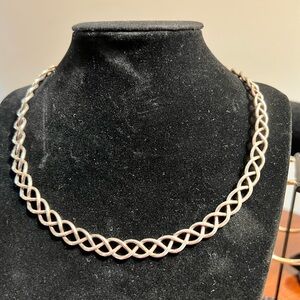 Sterling silver collar choker necklace